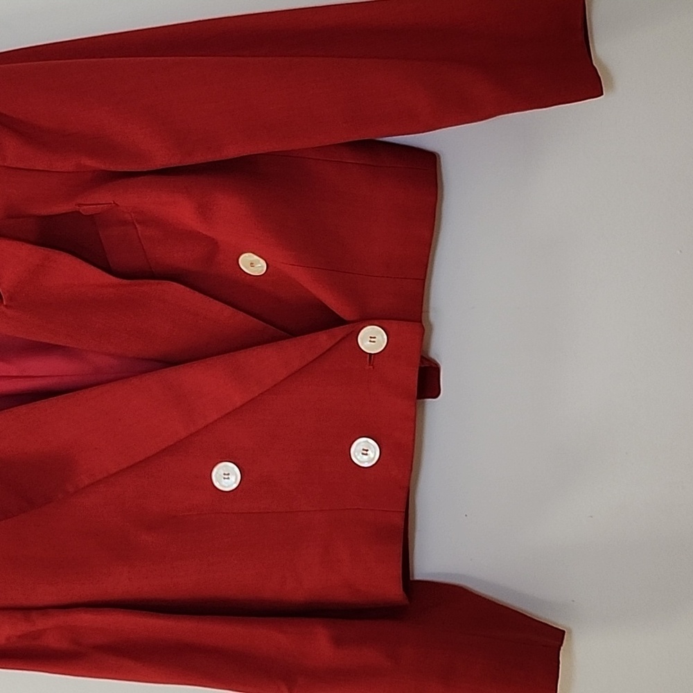 VTG Christian Dior red cropped blazer  Red Double-Breasted Blazer Size 6 - Picture 9 of 16